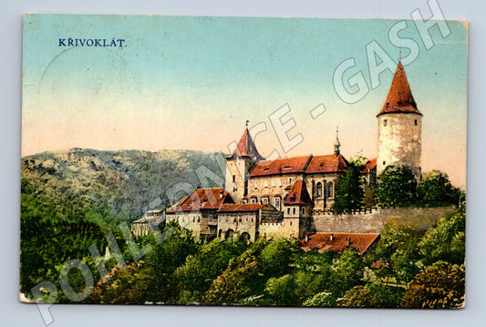 Pohlednice Hrad Křivoklát kolorovaná zaslaná (M6010)