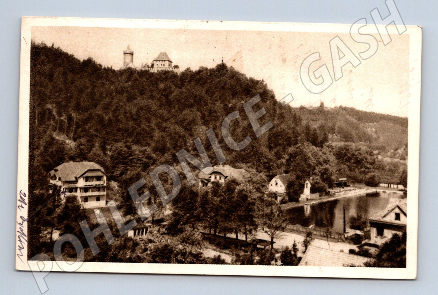 Pohlednice Hrad Kokořín stará s razítkem (M6025)