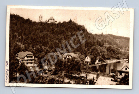 Pohlednice Hrad Kokořín stará s razítkem (M6025)