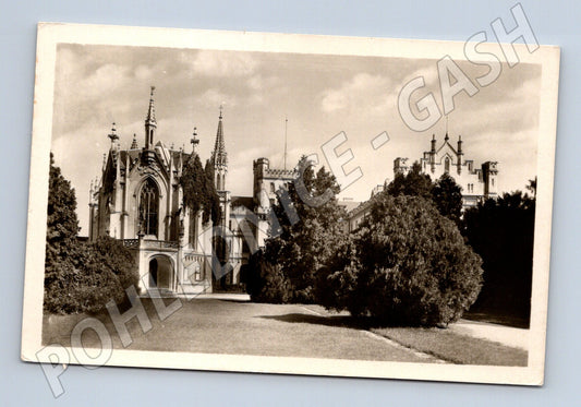 Pohlednice Lednice zámek černobílá (M6029)