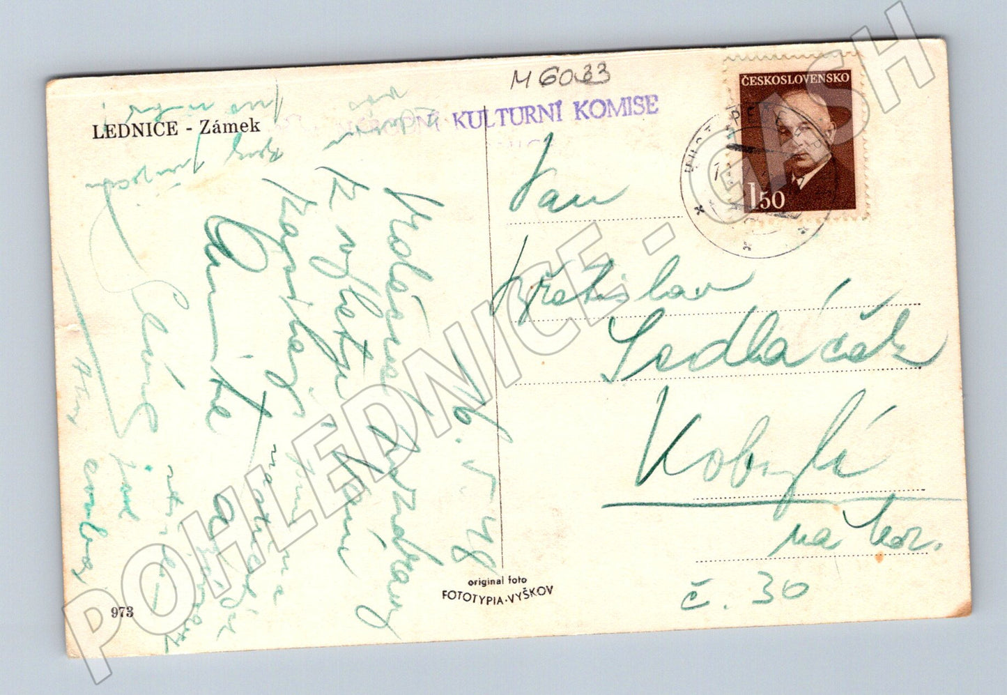 Pohlednice Lednice zámek odeslaná (M6033)