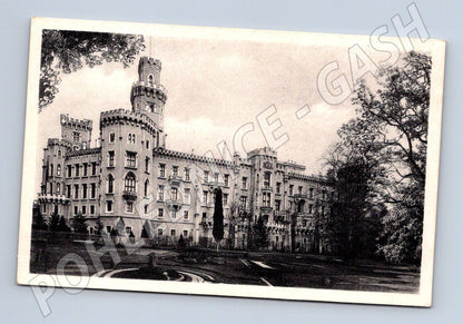 Pohlednice Hluboká nad Vltavou zámek černobílá (M6040)