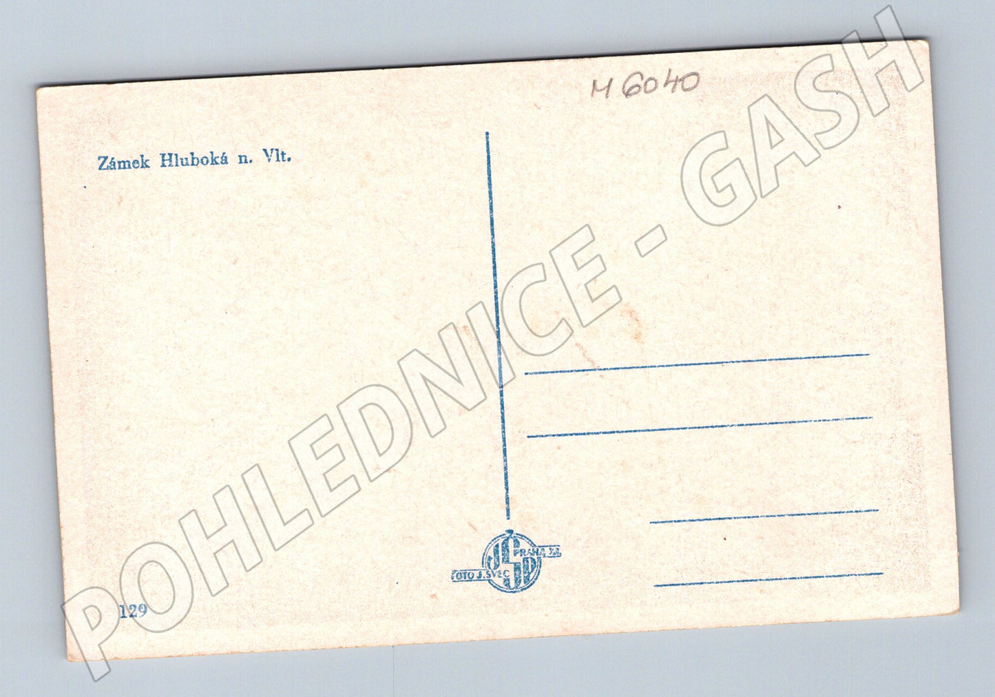 Pohlednice Hluboká nad Vltavou zámek černobílá (M6040)