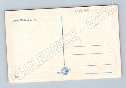 Pohlednice Hluboká nad Vltavou zámek černobílá (M6040)