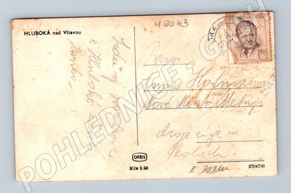 Pohlednice Hluboká nad Vltavou zámek prošlá (M6043)