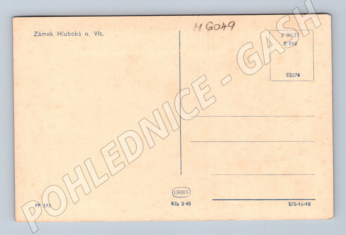 Pohlednice Hluboká nad Vltavou zámek Orbis čb (M6049)