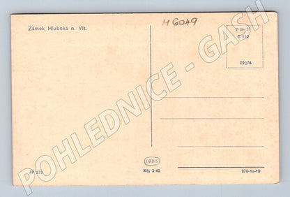 Pohlednice Hluboká nad Vltavou zámek Orbis čb (M6049)