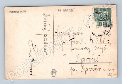 Pohlednice Hluboká nad Vltavou zámek prošlá (M6055)