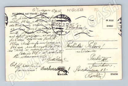 Pohlednice Hluboká nad Vltavou zámek 1952 (M6056)