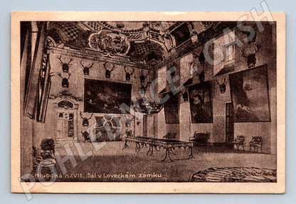 Pohlednice Hluboká nad Vltavou sál loveckého zámku (M6060)