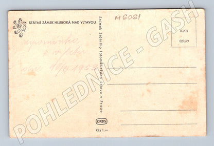 Pohlednice Hluboká nad Vltavou zámek 1953 (M6061)