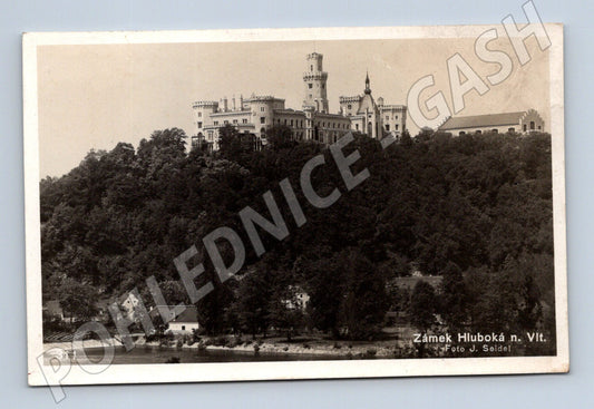 Pohlednice Hluboká nad Vltavou zámek Seidel 1945 (M6064)