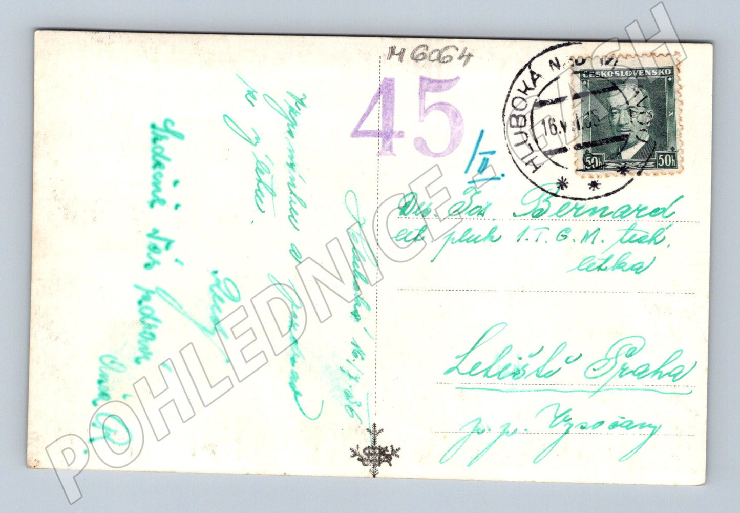 Pohlednice Hluboká nad Vltavou zámek Seidel 1945 (M6064)