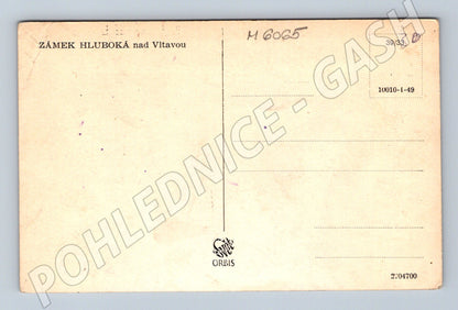 Pohlednice Hluboká nad Vltavou zámek historická čb (M6065)