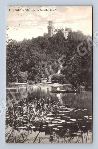 Pohlednice Hluboká nad Vltavou zámek 1920s (M6068)