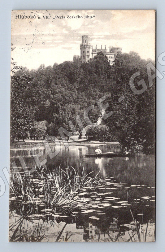 Pohlednice Hluboká nad Vltavou zámek 1920s (M6068)
