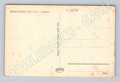 Pohlednice Hrad Zvíkov soutok 1927 (M6074)