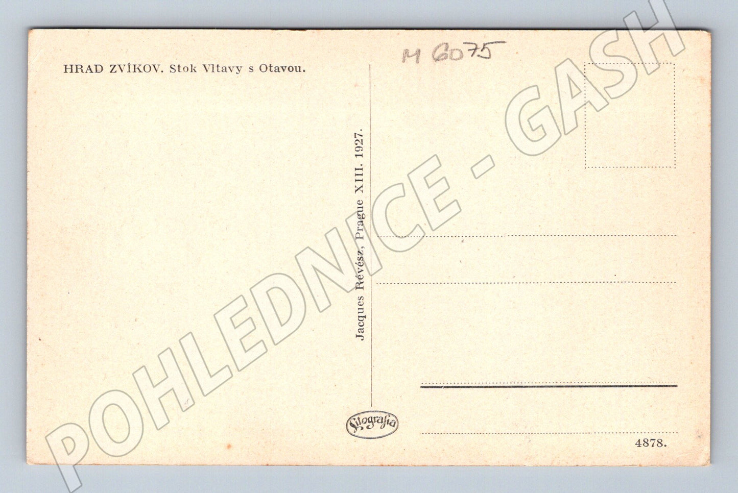 Pohlednice Hrad Zvíkov soutok Vltavy a Otavy (M6075)