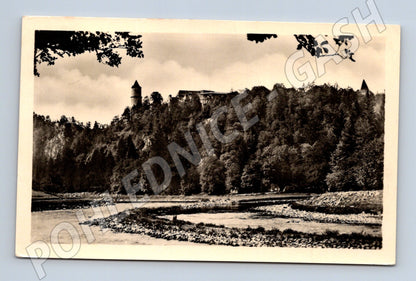 Pohlednice Hrad Zvíkov černobílá prošlá (M6076)