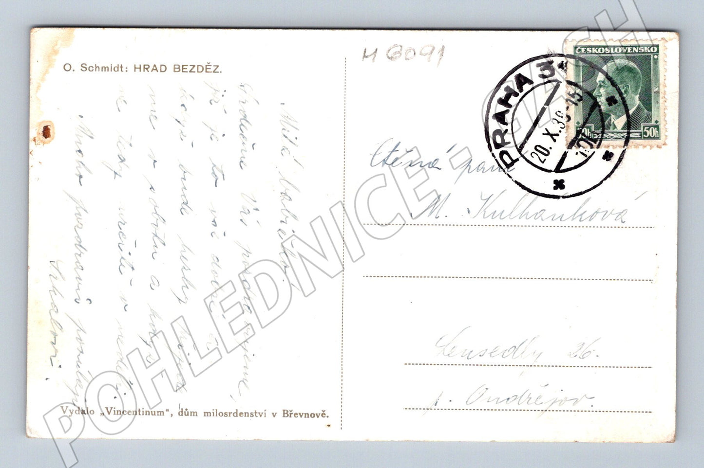 Pohlednice Hrad Bezděz 1938 O Schmidt (M6091)