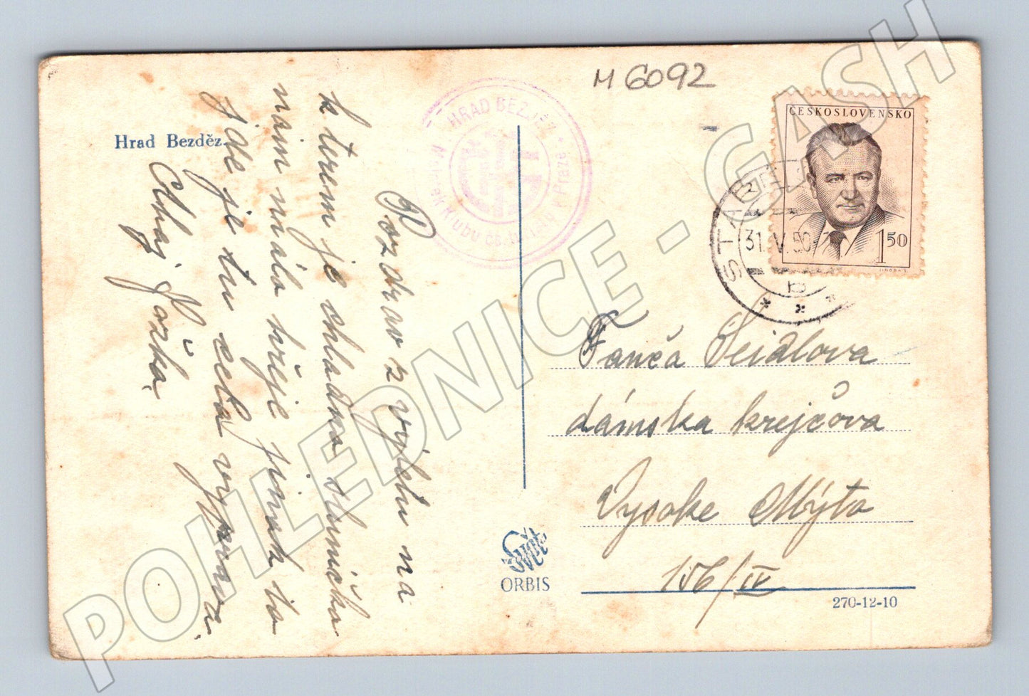 Pohlednice Hrad Bezděz 1950 čb ČSR (M6092)