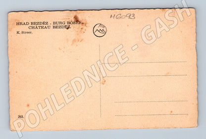 Pohlednice Hrad Bezděz černobílá stará (M6093)