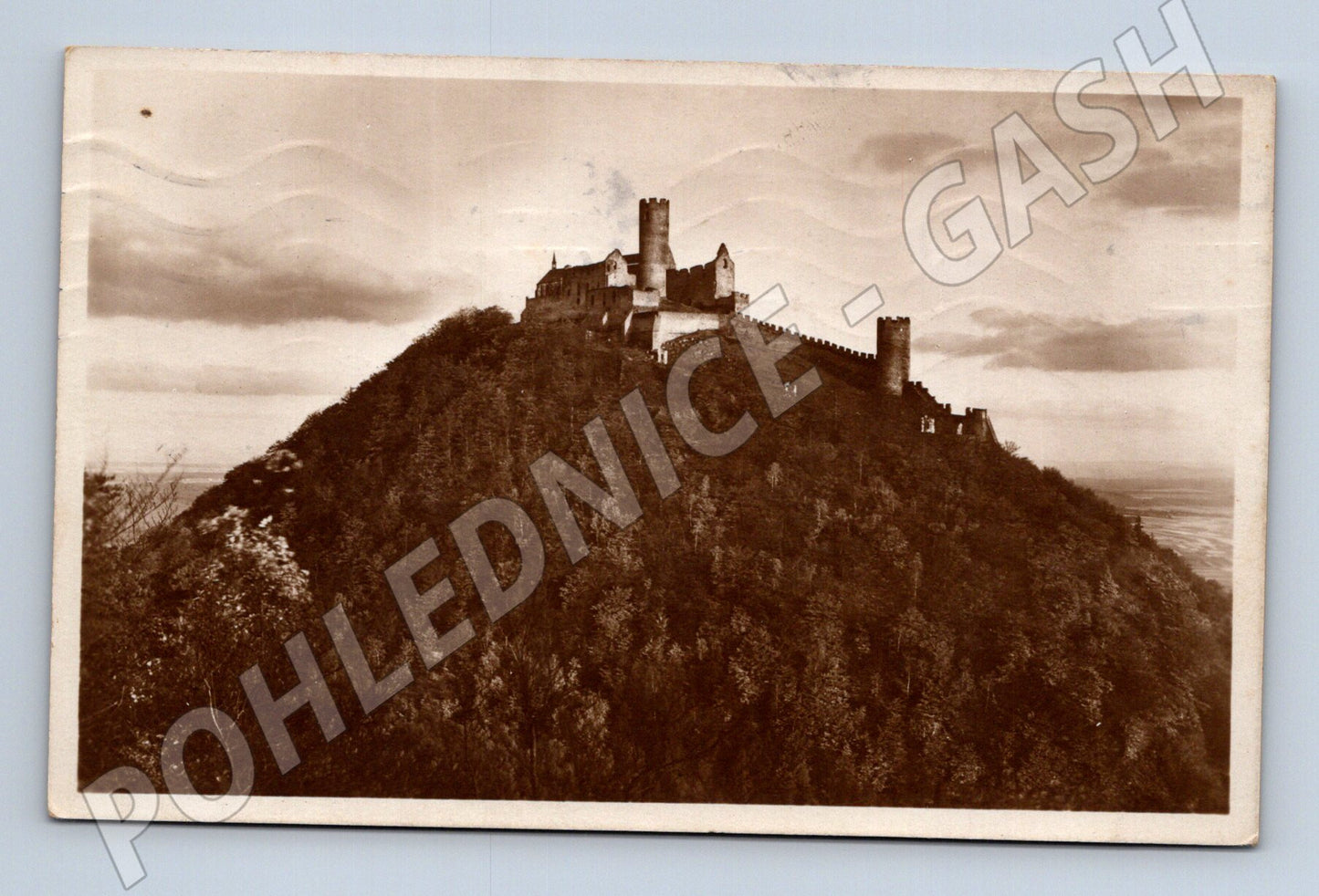 Pohlednice Bezděz ruina hradu 1939 prošlá (M6094)