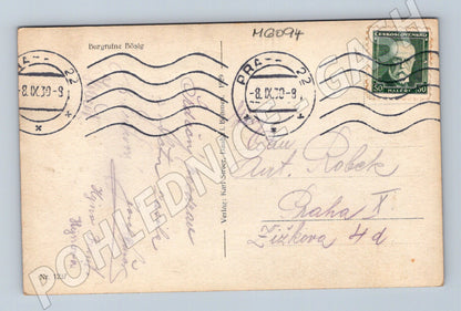 Pohlednice Bezděz ruina hradu 1939 prošlá (M6094)