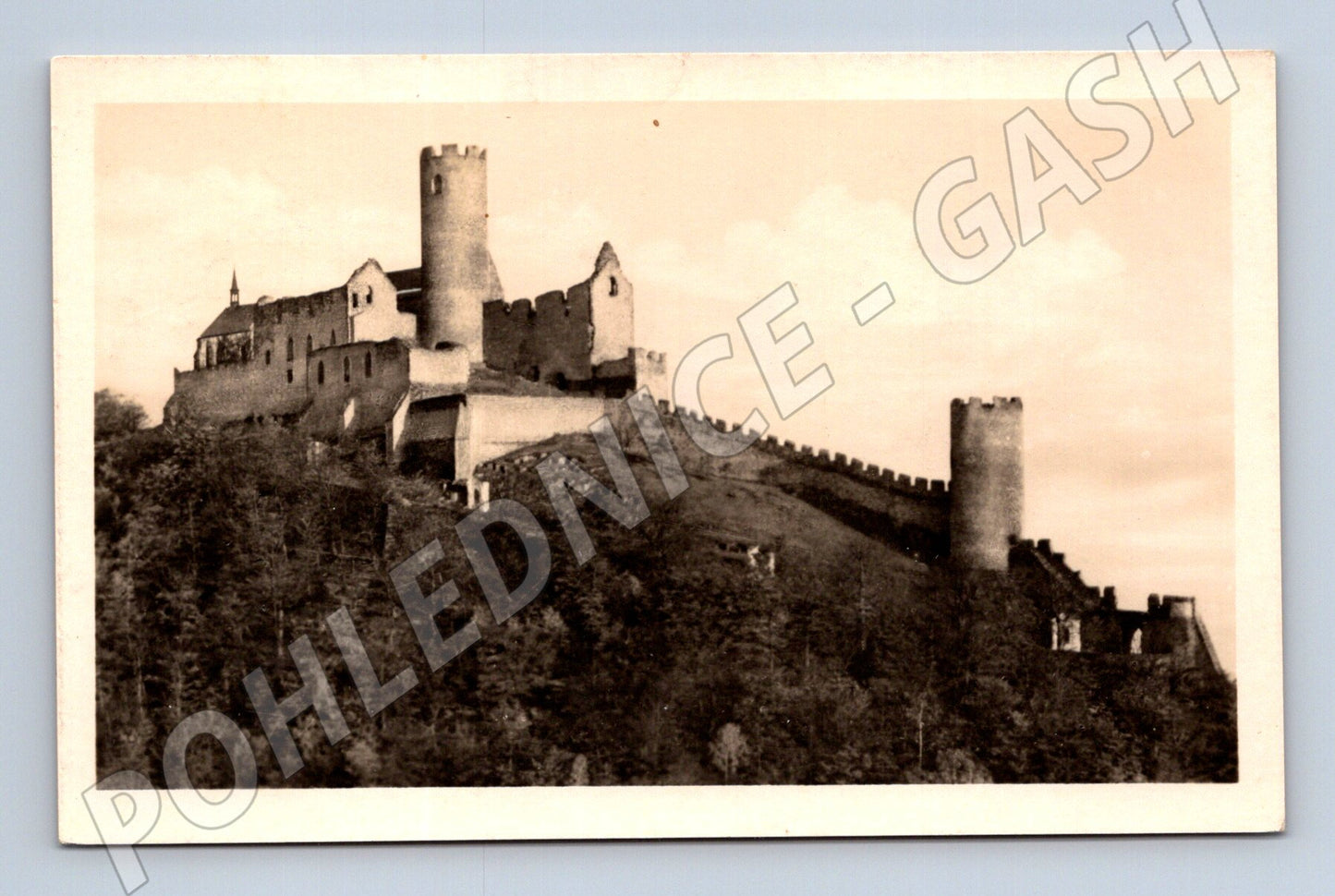 Postcard Bezděz Castle sent in 1951, postmark (M6095)