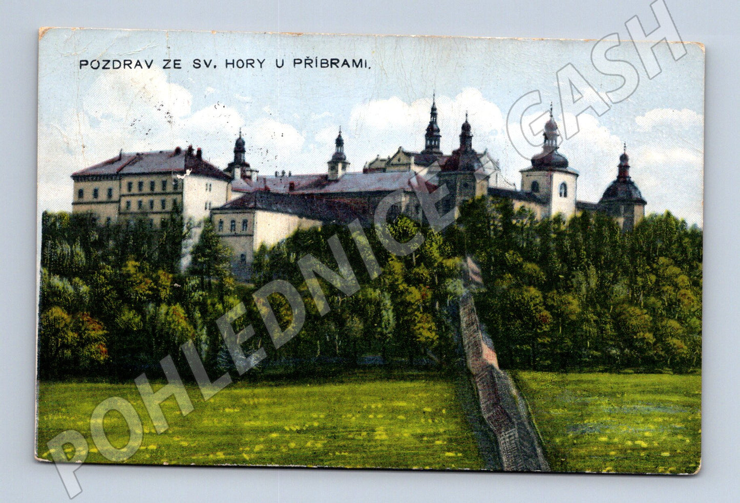 Postcard Holy Mountain Příbram 1932 colored (M6107)