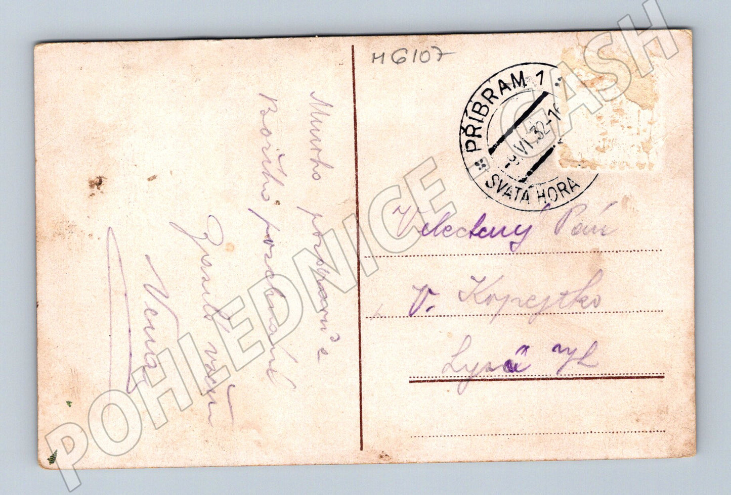 Postcard Holy Mountain Příbram 1932 colored (M6107)