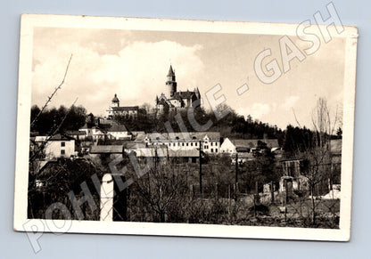 Pohlednice Hrad Bouzov černobílá stará (M6108)