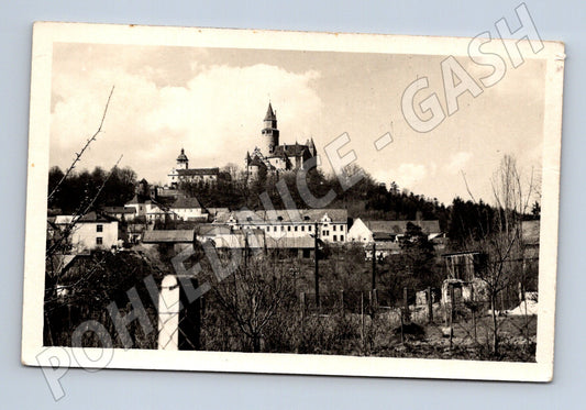 Pohlednice Hrad Bouzov černobílá stará (M6108)