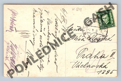 Pohlednice Litice z Chlumu hrad 1928 (M611)