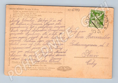 Pohlednice Hrad Bouzov kolorovaná použitá (M6110)