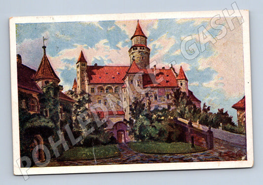 Pohlednice Hrad Bouzov kresba Kosa prošlá (M6111)