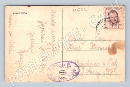 Pohlednice Hrad Zvíkov černobílá stará (M6112)