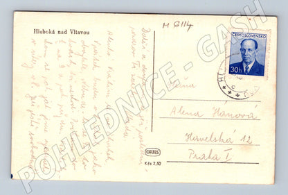 Pohlednice Hluboká nad Vltavou zámek popsaná (M6114)