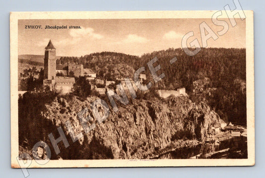 Pohlednice Zvíkov jihozápadní strana razítko (M6115)