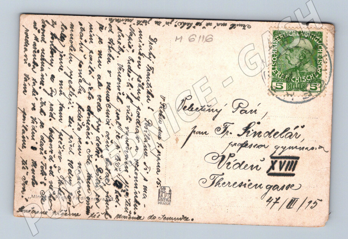 Pohlednice Zvíkov hrad s řekou 1915 (M6116)