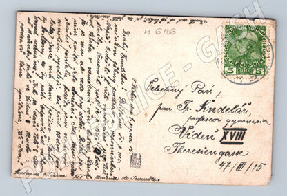 Pohlednice Zvíkov hrad s řekou 1915 (M6116)