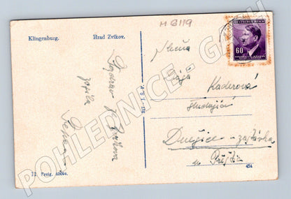 Pohlednice Hrad Zvíkov Klingenburg Protektorát (M6119)