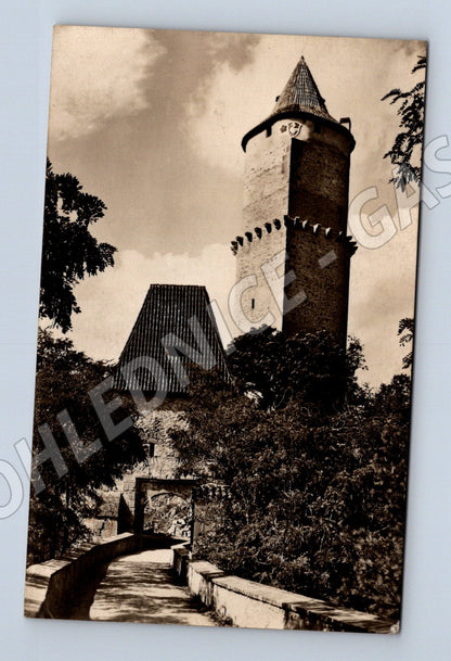 Pohlednice Hrad Zvíkov černobílá prošlá (M6121)