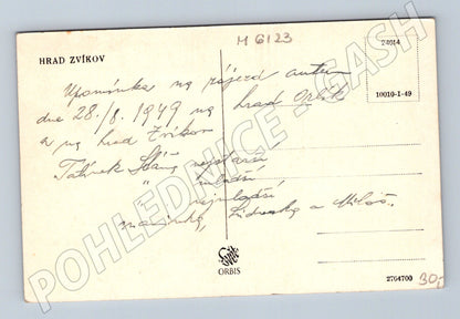 Pohlednice Hrad Zvíkov 1949 Orbis historická (M6123)