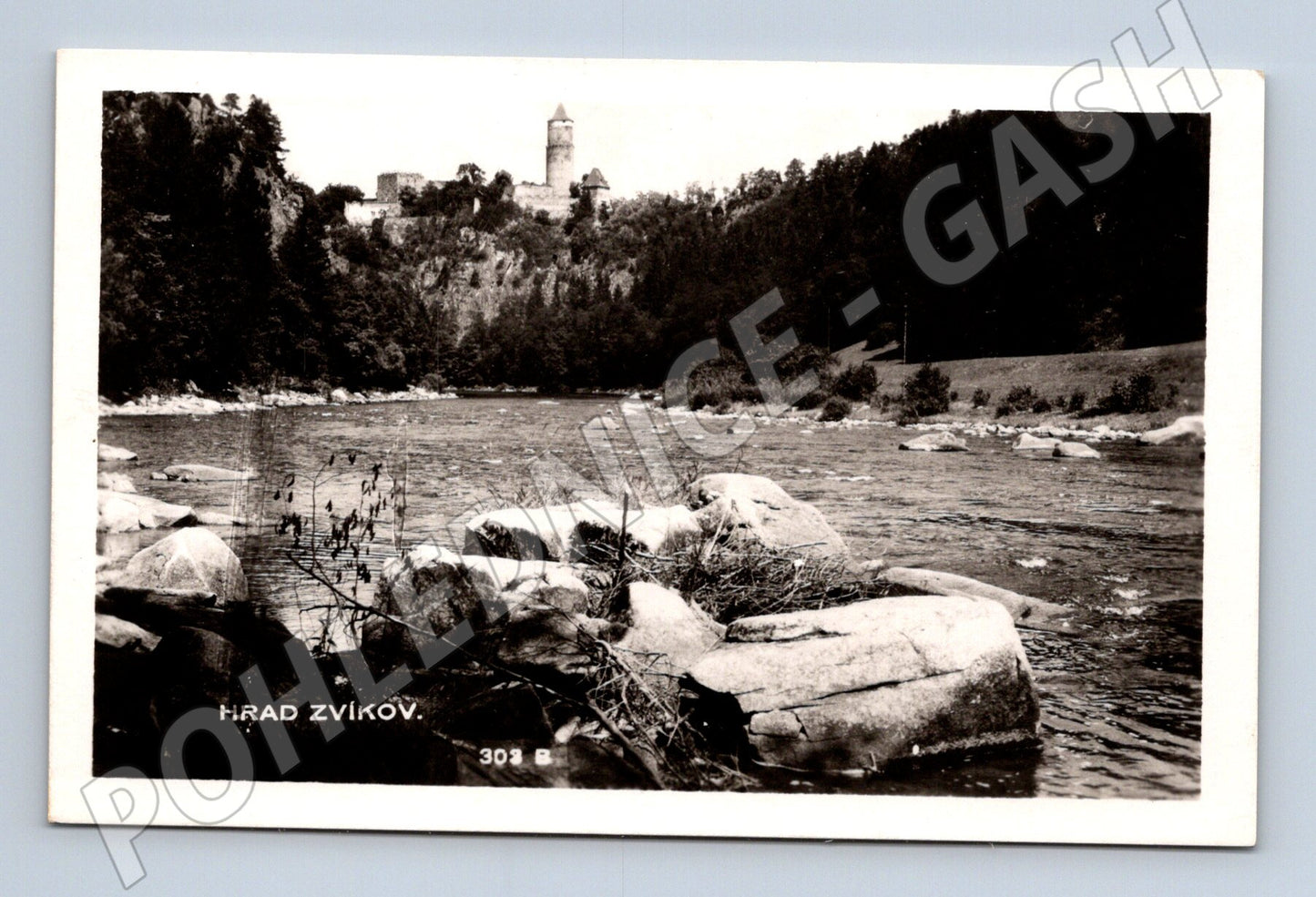 Pohlednice Hrad Zvíkov pravá fotografie čb (M6124)