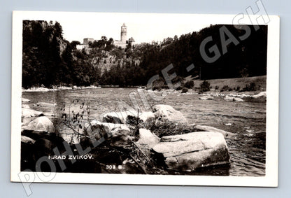 Pohlednice Hrad Zvíkov pravá fotografie čb (M6124)