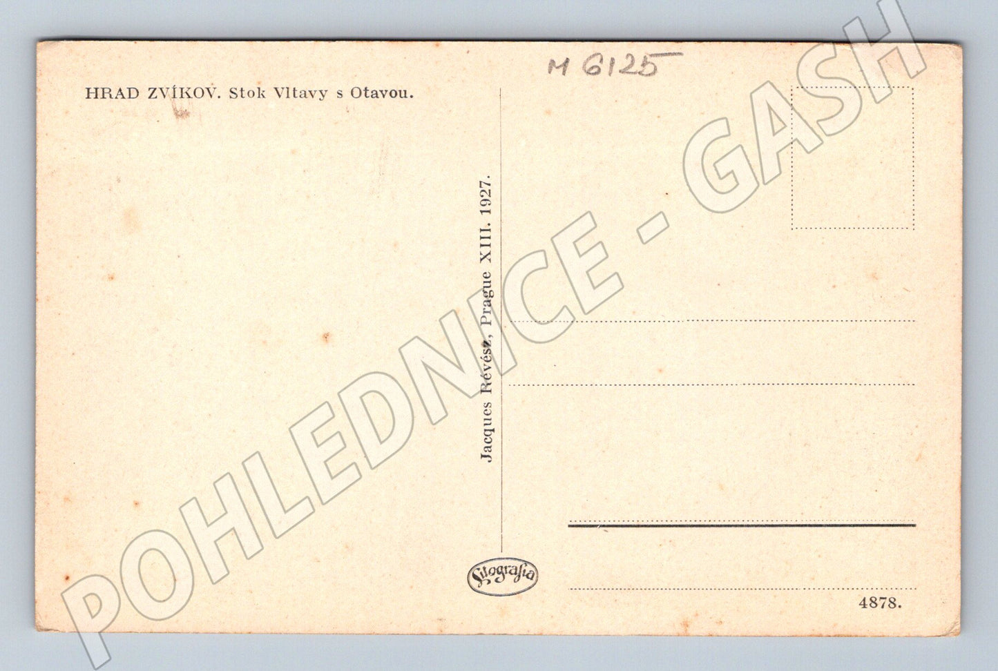 Pohlednice Hrad Zvíkov 1927 soutok (M6125)