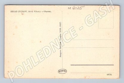 Pohlednice Hrad Zvíkov 1927 soutok (M6125)