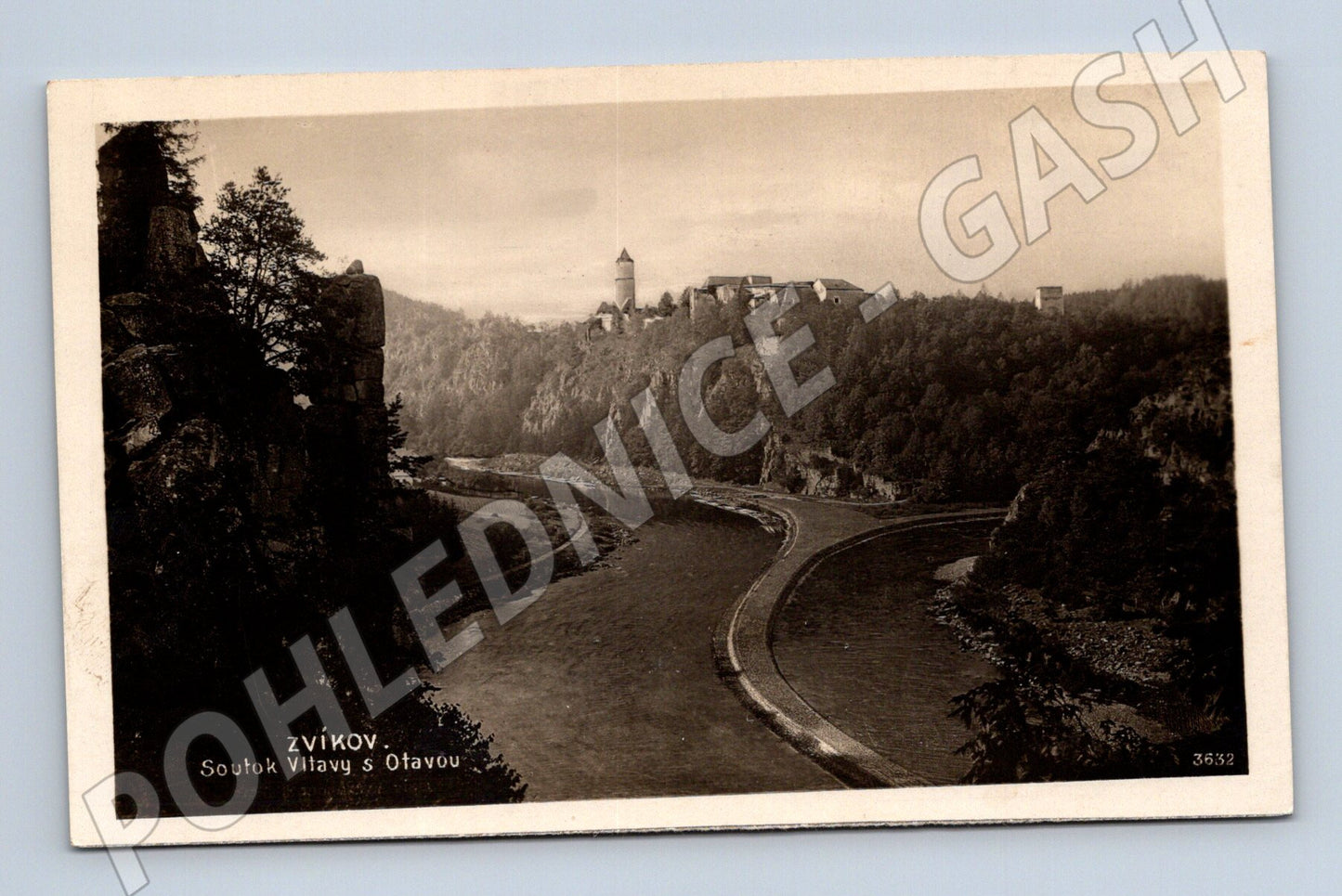 Pohlednice Zvíkov soutok historická (M6126)