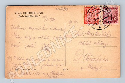 Pohlednice Zámek Hluboká 1921 perla českého jihu (M6130)